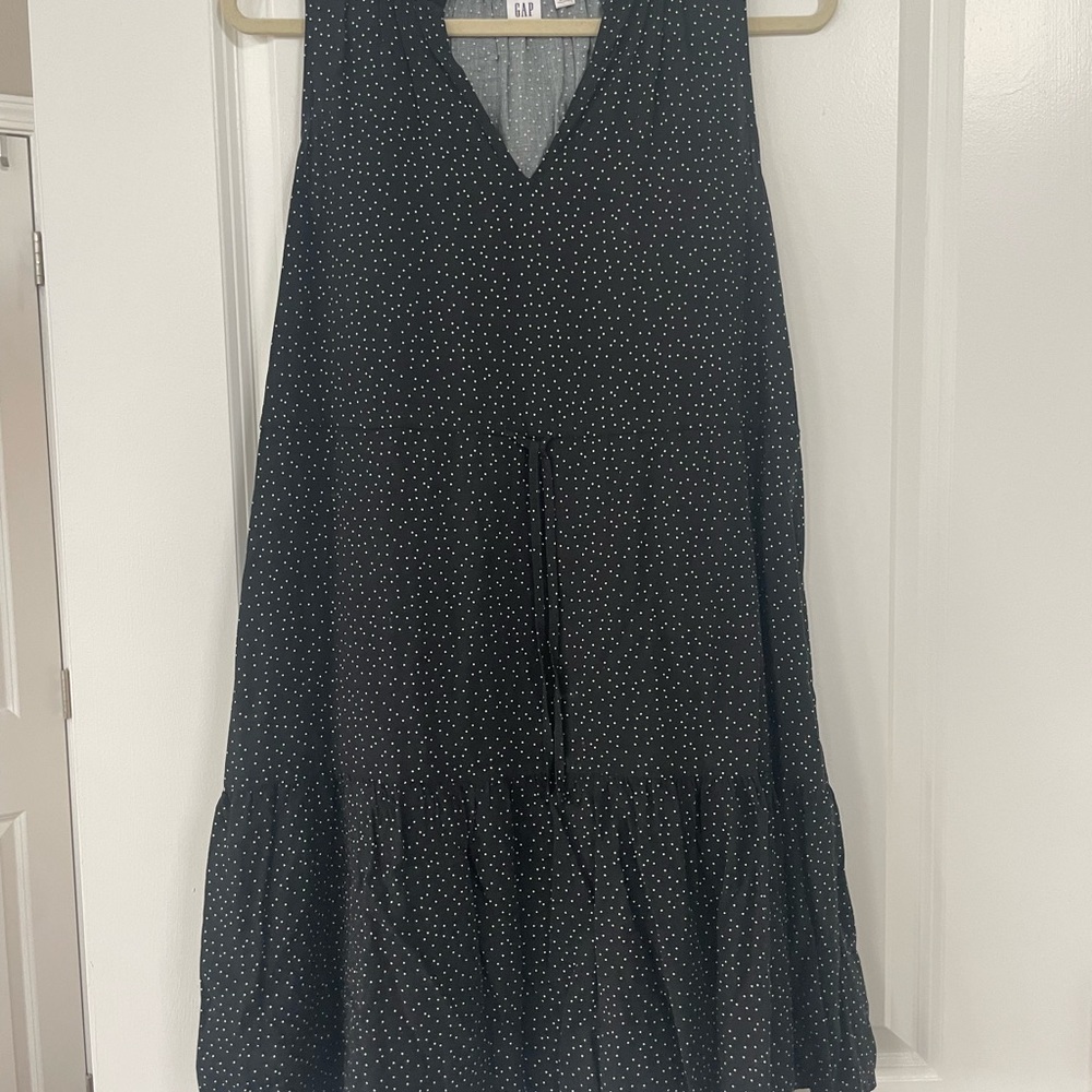 GAP Black Ruffled Tiered Midi Sundress